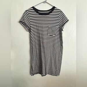Time and Tru Black and White Striped Top